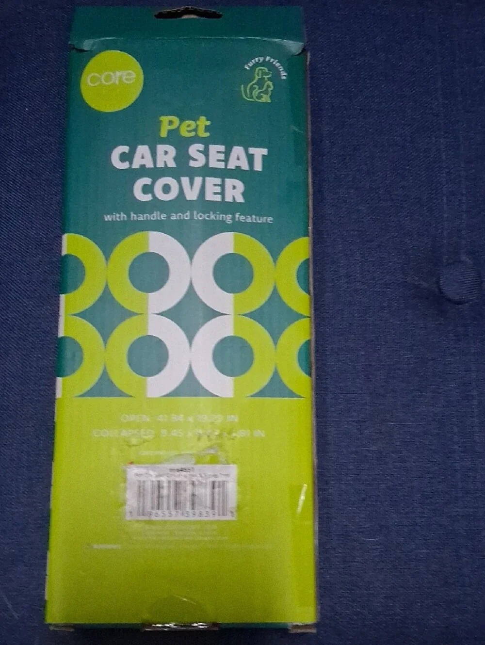 Core Pet Car Seat Cover - Black with Paw Print